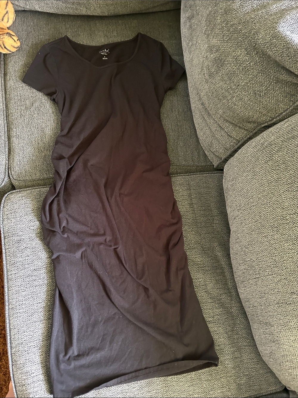 Black Maternity Midi Knit Dress
